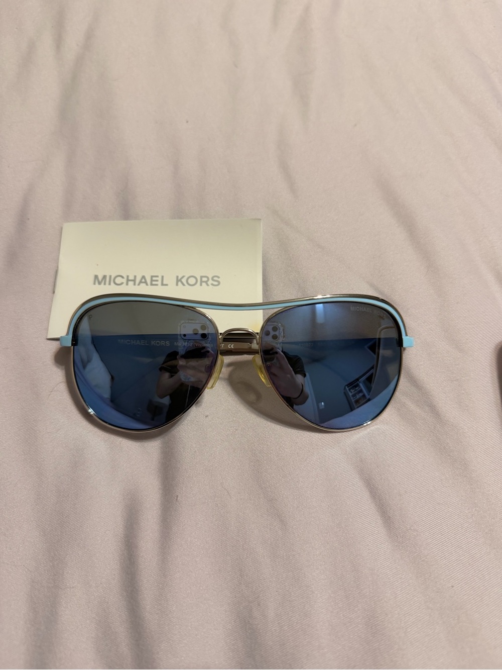 Michael Kors Blue Mirrored Aviator Sunglasses